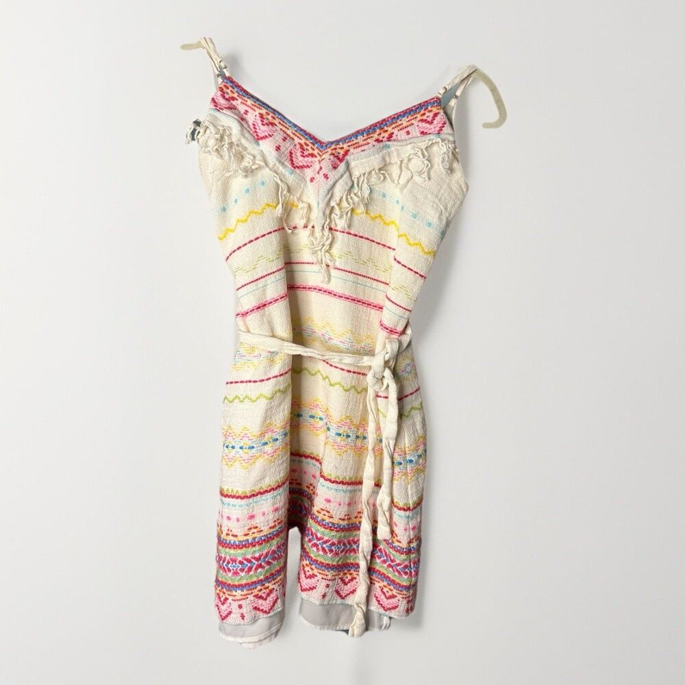 Amanda Uprichard Boho Fringe Dress Women’s Small Tie Waist Lined